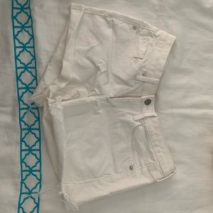 White jean shorts